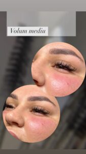 Extensii de gene cu volum mediu aplicate la Glamur Cosmetic din Târgu Mureș - rezultat echilibrat, cu aspect natural