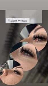 Extensii de gene volum mediu aplicate cu precizie la Glamur Cosmetic din Târgu Mureș - gene definite, cu aspect intens dar elegant